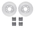 Dynamic Friction Co 7502-65011, Rotors-Drilled and Slotted-Silver with 5000 Advanced Brake Pads, Zinc Coated 7502-65011